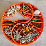 SodaPup - Yin Yang Design Shallow eTray Enrichment Slow Feeder Tray for Dogs: Orange SodaPup