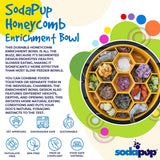 SodaPup - Honeycomb Design eBowl Enrichment Slow Feeder Bowl for Dogs: Yellow SodaPup