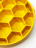 SodaPup - Honeycomb Design eBowl Enrichment Slow Feeder Bowl for Dogs: Yellow SodaPup