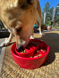 SodaPup - Santa Design eBowl Enrichment Slow Feeder Bowl for Dogs: Santa eBowl - red SodaPup