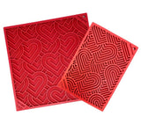 SodaPup - Heart Design "Love" Emat Enrichment Lick Mat - Red - Large SodaPup
