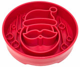 SodaPup - Santa Design eBowl Enrichment Slow Feeder Bowl for Dogs: Santa eBowl - red SodaPup