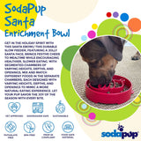 SodaPup - Santa Design eBowl Enrichment Slow Feeder Bowl for Dogs: Santa eBowl - red SodaPup