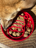 SodaPup - Santa Design eBowl Enrichment Slow Feeder Bowl for Dogs: Santa eBowl - red SodaPup