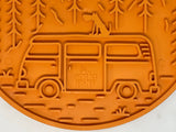 SodaPup - Camp eMat Enrichment Lick Mat With Suction Cups: Orange Camp E-Mat SodaPup