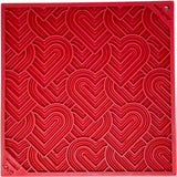 SodaPup - Heart Design "Love" Emat Enrichment Lick Mat - Red - Large SodaPup