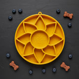 SodaPup Dog Toys - Sunflower Softie eTray Slow Feeder Dog Bowl | Soft Shallow Lick Mat | Yellow & Purple | USA Made: Yellow SodaPup Dog Toys
