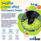 SodaPup Dog Toys - Citrus Design eMat Enrichment Lick Mat With Suction Cups: Lime Green Citrus emat SodaPup Dog Toys