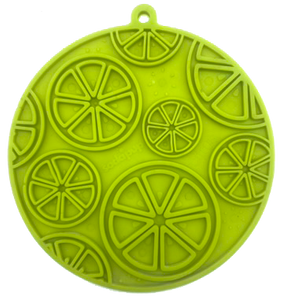 SodaPup Dog Toys - Citrus Design eMat Enrichment Lick Mat With Suction Cups: Lime Green Citrus emat SodaPup Dog Toys