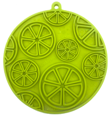 SodaPup Dog Toys - Citrus Design eMat Enrichment Lick Mat With Suction Cups: Lime Green Citrus emat SodaPup Dog Toys