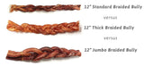 12' Standard Braided Bully Sticks (Odor-Free) - Tuesday's Natural Dog Company Tuesday's Natural Dog Company