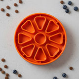 SodaPup Dog Toys - Citrus Softie eTray Shallow Slow Feeder Dog Bowl |  USA Made: Orange SodaPup Dog Toys
