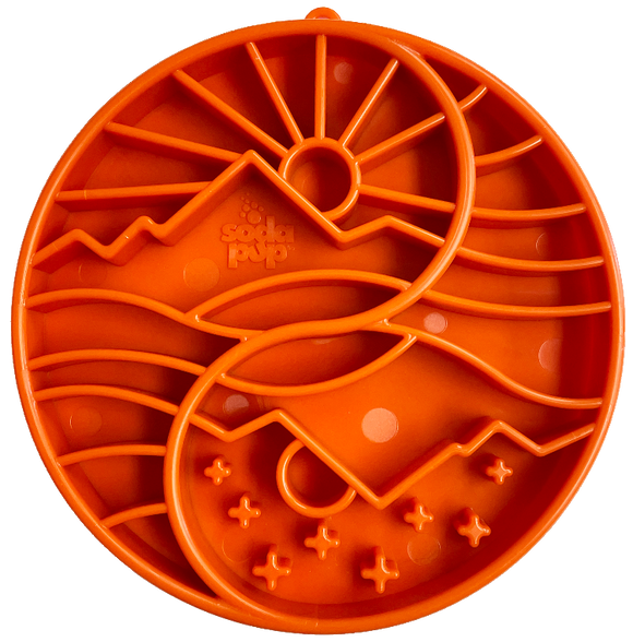 SodaPup - Yin Yang Design Shallow eTray Enrichment Slow Feeder Tray for Dogs: Orange