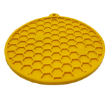SodaPup Dog Toys - Honeycomb Design emat - Enrichment Lick Mat For Dogs and Cats - With Suction Cups | USA Made: Yellow Honeycomb emat - round SodaPup Dog Toys
