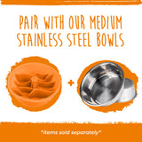 Slow Feed Dog Bowl Insert: Medium / Orange