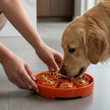 SodaPup Dog Toys - Citrus Softie eTray Shallow Slow Feeder Dog Bowl |  USA Made: Orange SodaPup Dog Toys