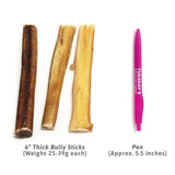 6" Thick Bully Sticks (Odor-Free) - Tuesday's Natural Dog Company Tuesday's Natural Dog Company