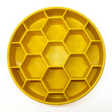SodaPup - Honeycomb Design eBowl Enrichment Slow Feeder Bowl for Dogs: Yellow