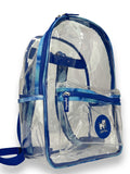 Puppie Love Clear Plastic Backpack, Blue with Tye Dye Straps