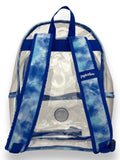 Puppie Love Clear Plastic Backpack, Blue with Tye Dye Straps