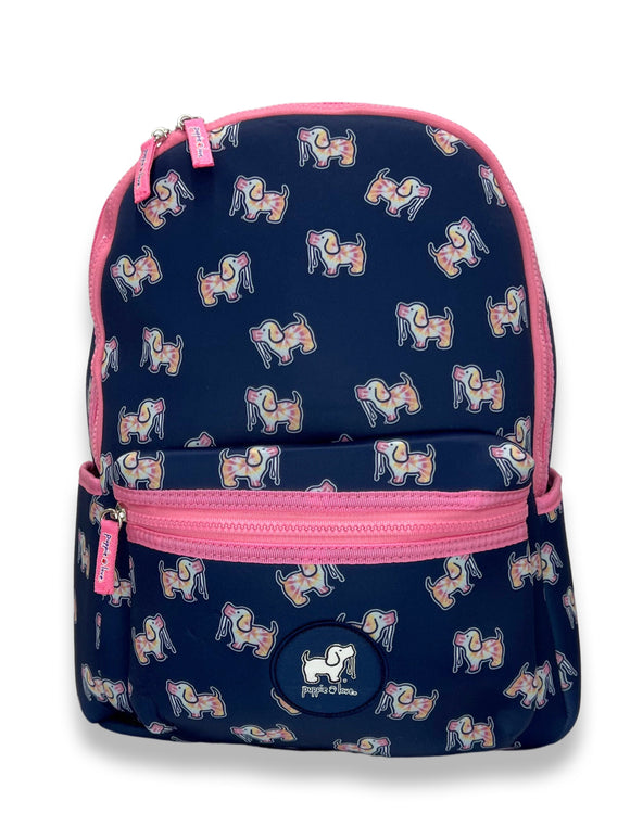Puppie Love Neoprene Backpack, Navy Tye Dye Pups