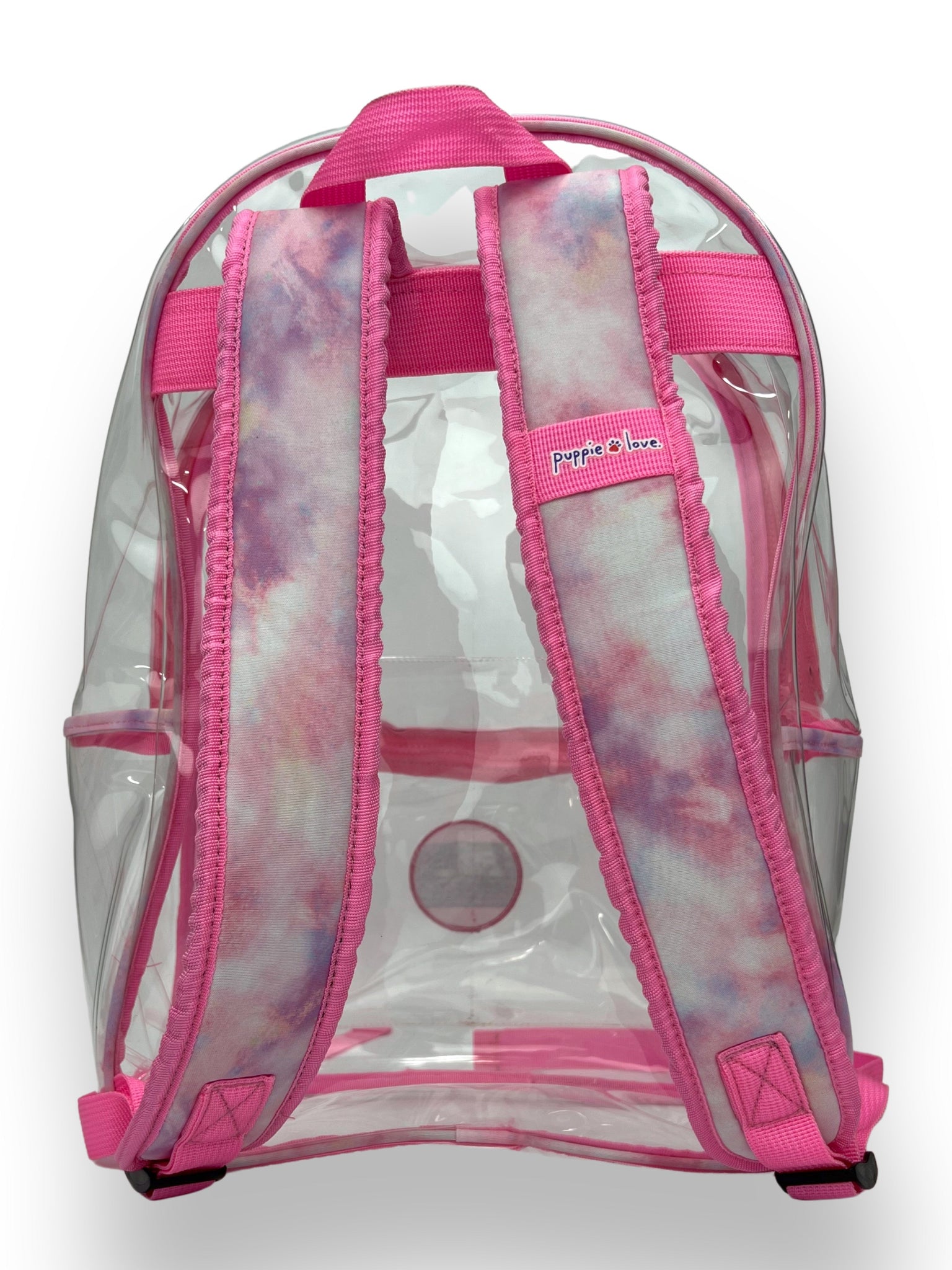 Clear backpack with pink trim Outlet