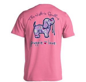 Sparkling Pink Short-Sleeved Puppie Love Shirt
