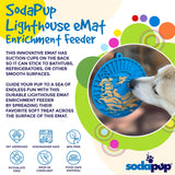 SodaPup - Lighthouse eMat Enrichment Lick Mat With Suction Cups: Sea Foam Blue