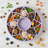 SodaPup Dog Toys - Sunflower Softie eTray Slow Feeder Dog Bowl | Soft Shallow Lick Mat | Yellow & Purple | USA Made: Pastel purple SodaPup Dog Toys