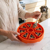 SodaPup Dog Toys - Citrus Softie eTray Shallow Slow Feeder Dog Bowl |  USA Made: Orange SodaPup Dog Toys