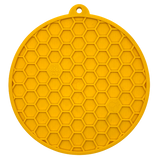 SodaPup Dog Toys - Honeycomb Design emat - Enrichment Lick Mat For Dogs and Cats - With Suction Cups | USA Made: Yellow Honeycomb emat - round SodaPup Dog Toys
