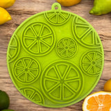 SodaPup Dog Toys - Citrus Design eMat Enrichment Lick Mat With Suction Cups: Lime Green Citrus emat SodaPup Dog Toys