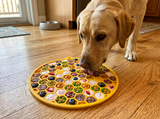 SodaPup Dog Toys - Honeycomb Design emat - Enrichment Lick Mat For Dogs and Cats - With Suction Cups | USA Made: Yellow Honeycomb emat - round SodaPup Dog Toys