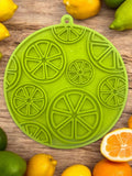 SodaPup Dog Toys - Citrus Design eMat Enrichment Lick Mat With Suction Cups: Lime Green Citrus emat SodaPup Dog Toys
