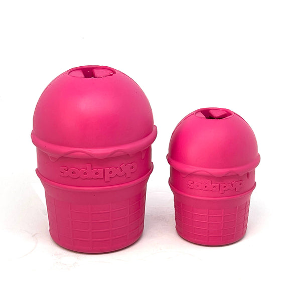 SodaPup - Ice Cream Cone Durable Rubber Chew Toy and Treat Dispenser