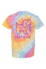 Bright Tye-Dye Short-Sleeved Puppie Love Shirt