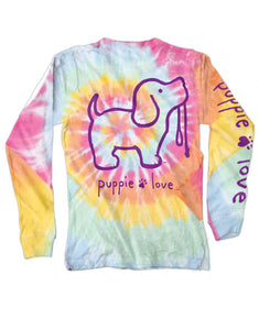 Bright Tye-Dye Long-Sleeved Puppie Love Shirt