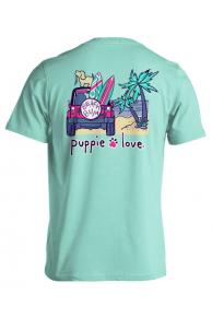 Beach Bum Celadon Short-Sleeved Puppie Love Shirt